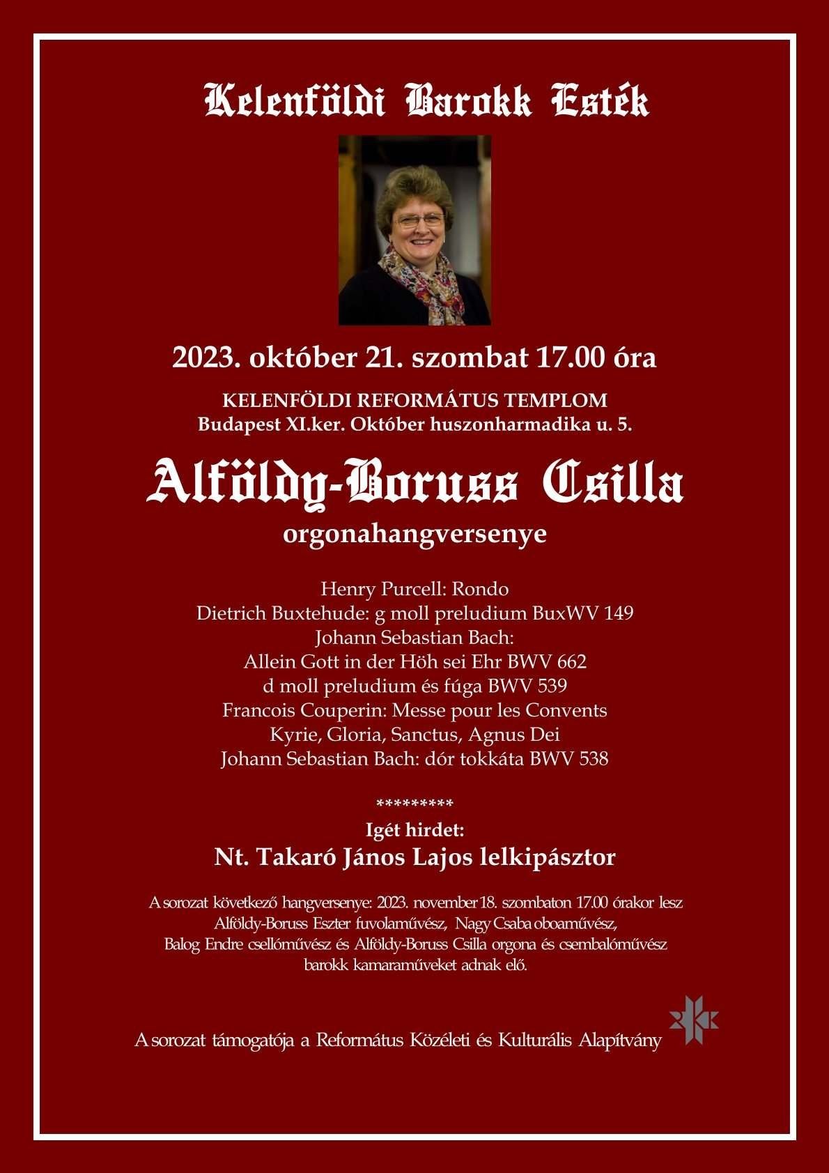 2023. Kelenföldi Barokk Esték, Alföldy-Boruss Csilla