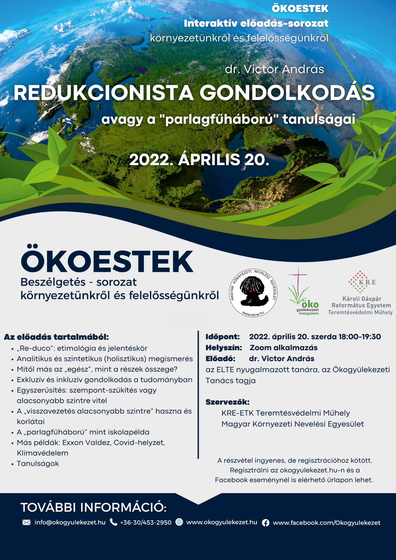 Ökoest 2022 április Redukcionista gondolkodás Plakát